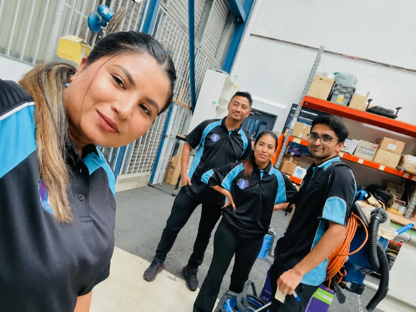 The 3 Wave Cleaning team in uniform on a commercial site in Sydney